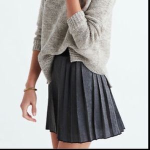 Madewell Bronze GoldMetallic Shimmer Pleated Mini Skirt Sz: 8